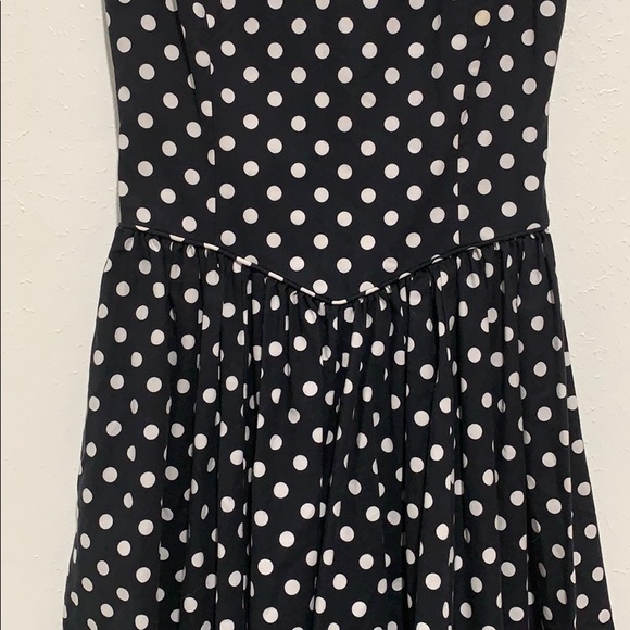 Laura Ashley Vintage Black Polka Dot Dress - Picture 3 of 4
